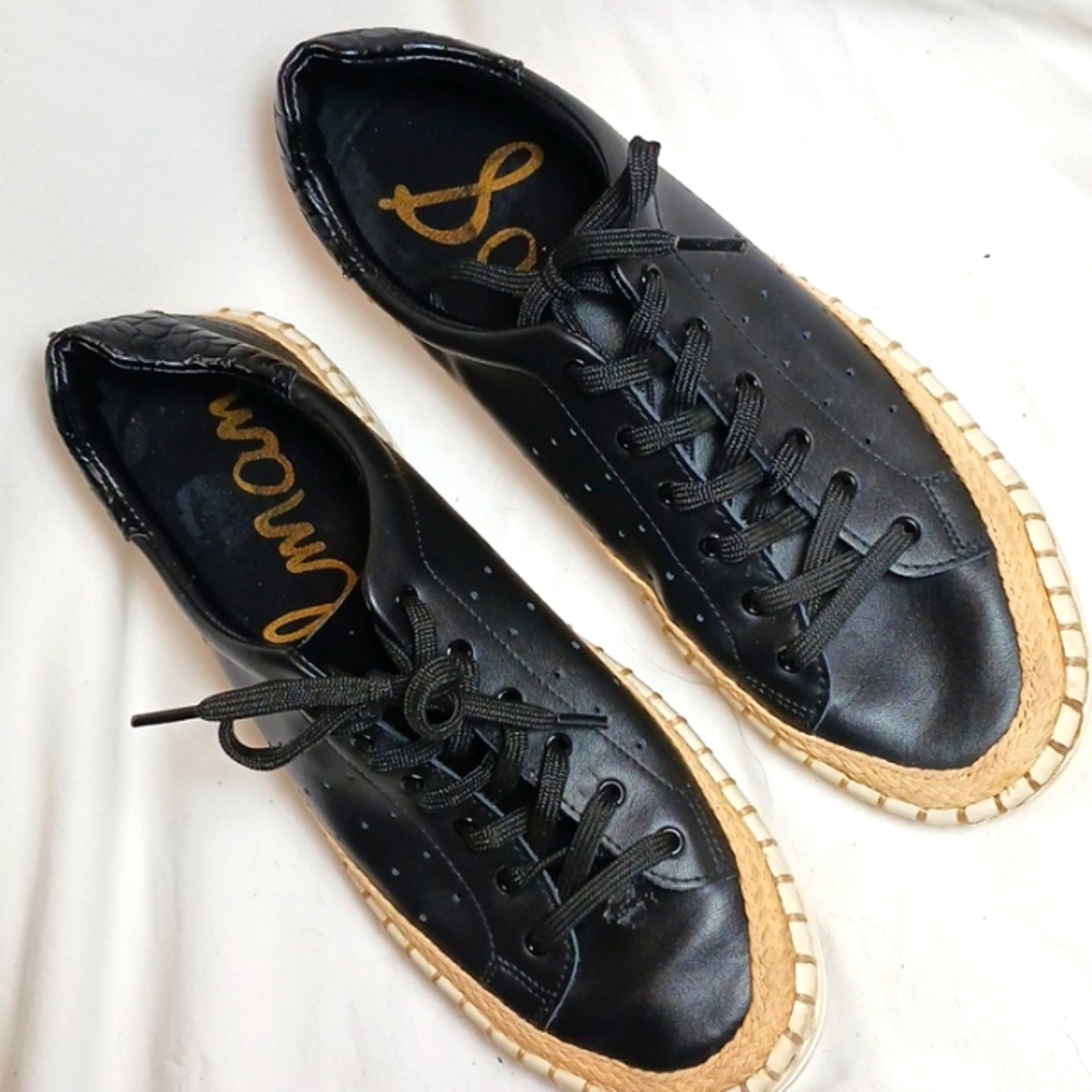 Sam Edelman Women's Black Leather Sneakers